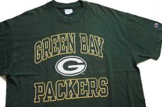 画像1: 90s USA製 Championチャンピオン NFL GREEN BAY PACKERS コットンTシャツ 緑 XXL (1)