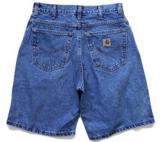 画像2: 00s USA製 carharttカーハート デニム ショートパンツ w32★ショーツ (2)