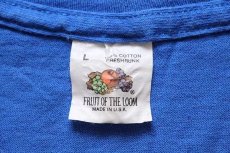 画像3: 90s USA製 FRUIT OF THE LOOM 無地 ノースリーブ コットン ポケットTシャツ 青 L (3)