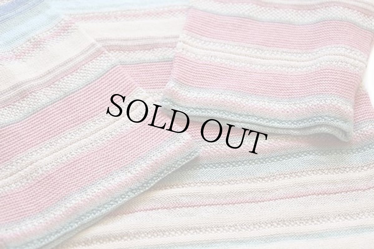 画像5: LAUREN JEANS ラルフローレン ボートネック ラグ柄 七分袖 リネン×コットンニット セーター XL (5)