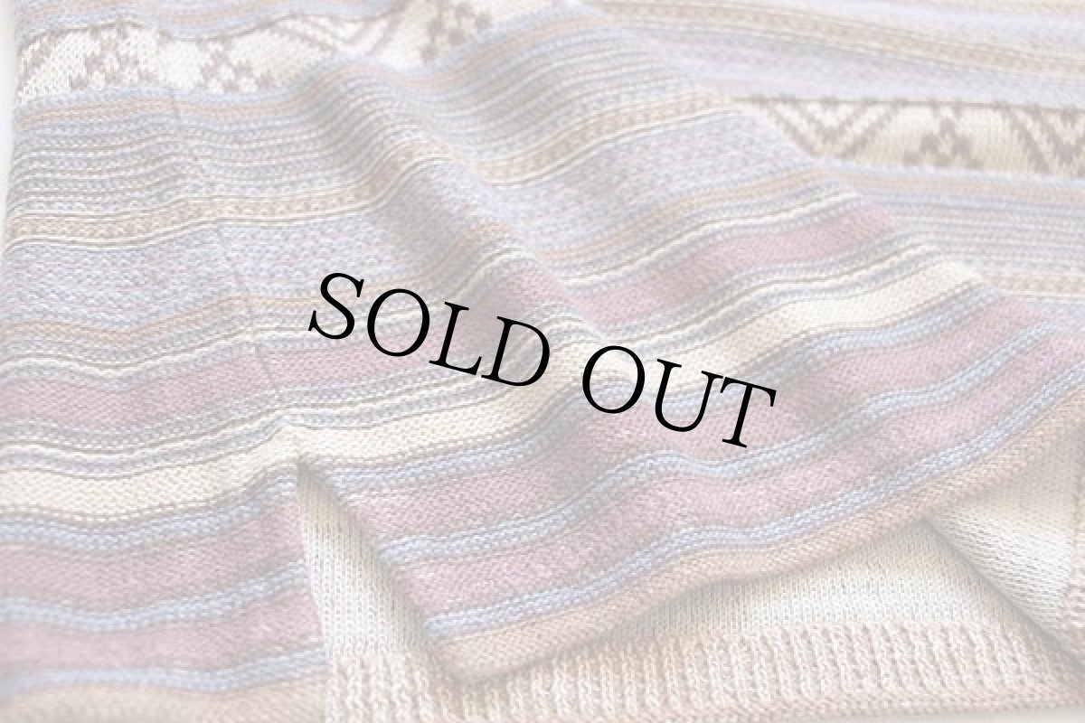 画像5: LAUREN JEANS ラルフローレン ラグ柄 ノースリーブ リネン×コットンニット セーター XL (5)