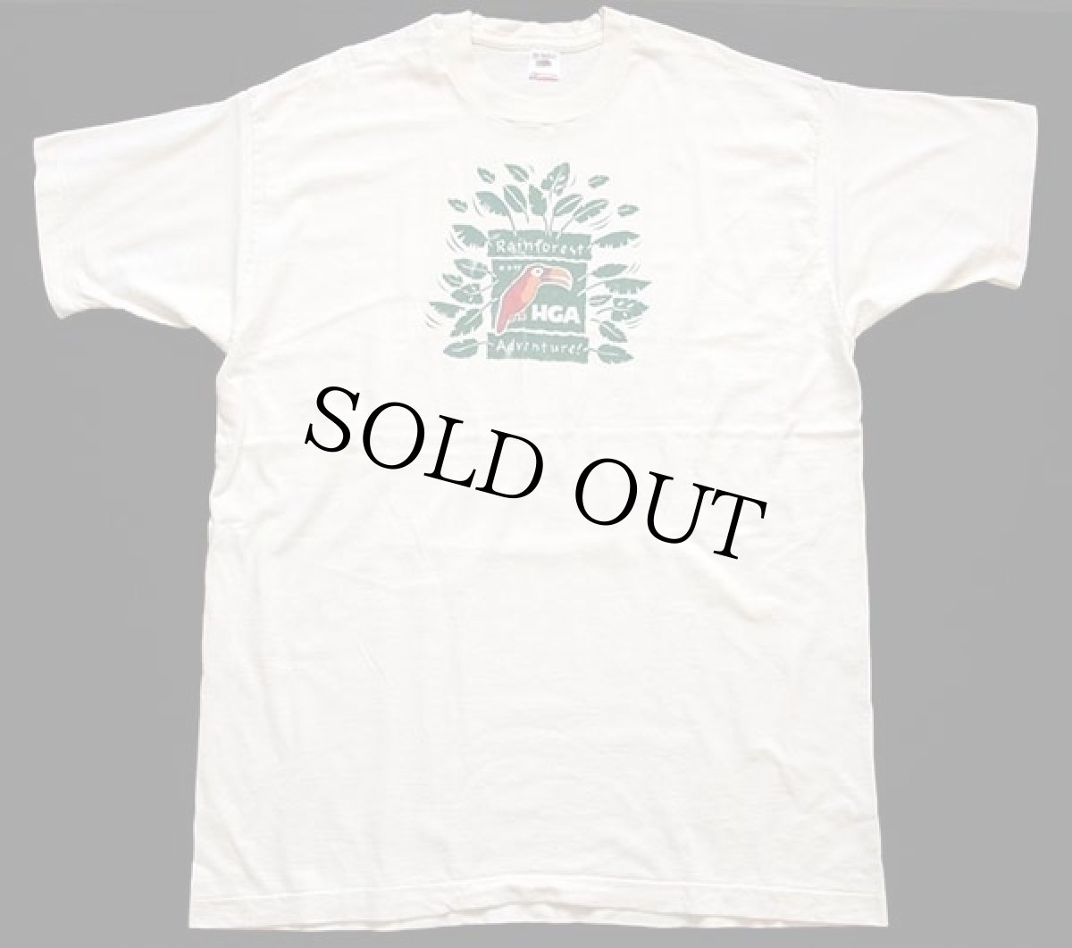 画像2: 90s USA製 Rainforest Adventure オオハシ 両面プリント コットンTシャツ 生成り XXL (2)