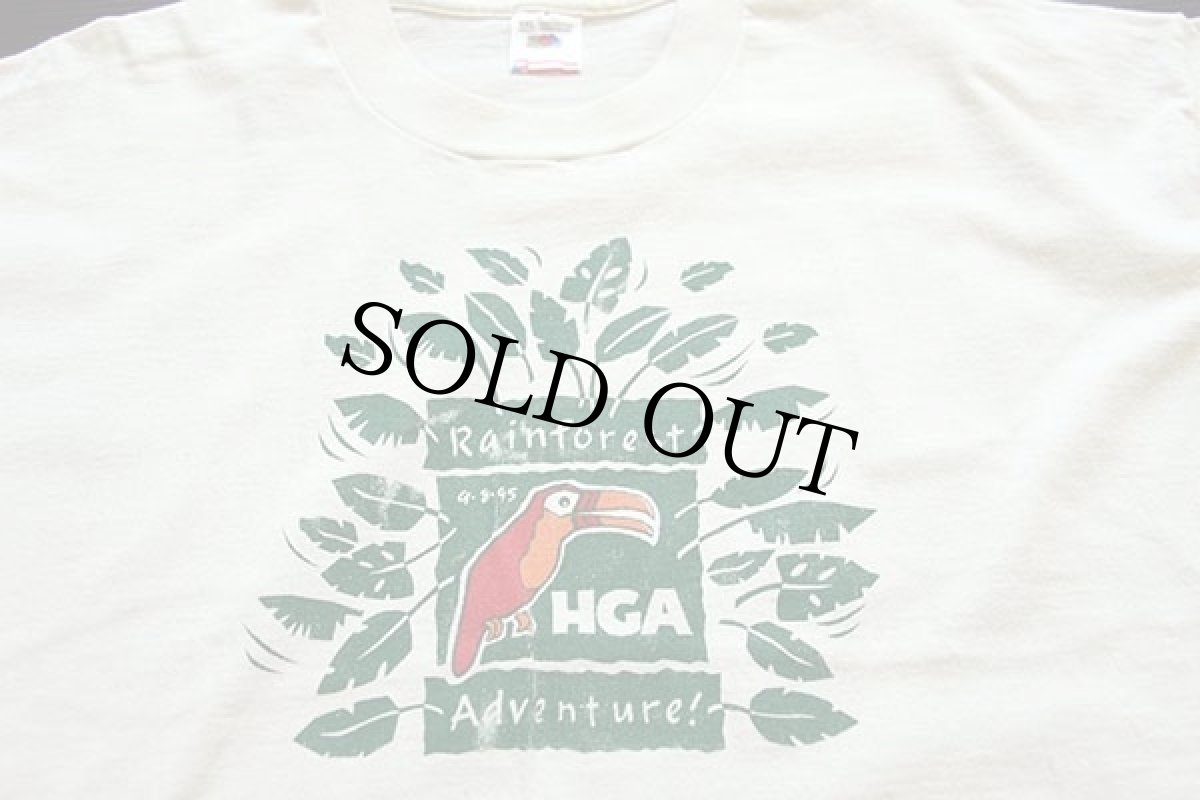 画像4: 90s USA製 Rainforest Adventure オオハシ 両面プリント コットンTシャツ 生成り XXL (4)