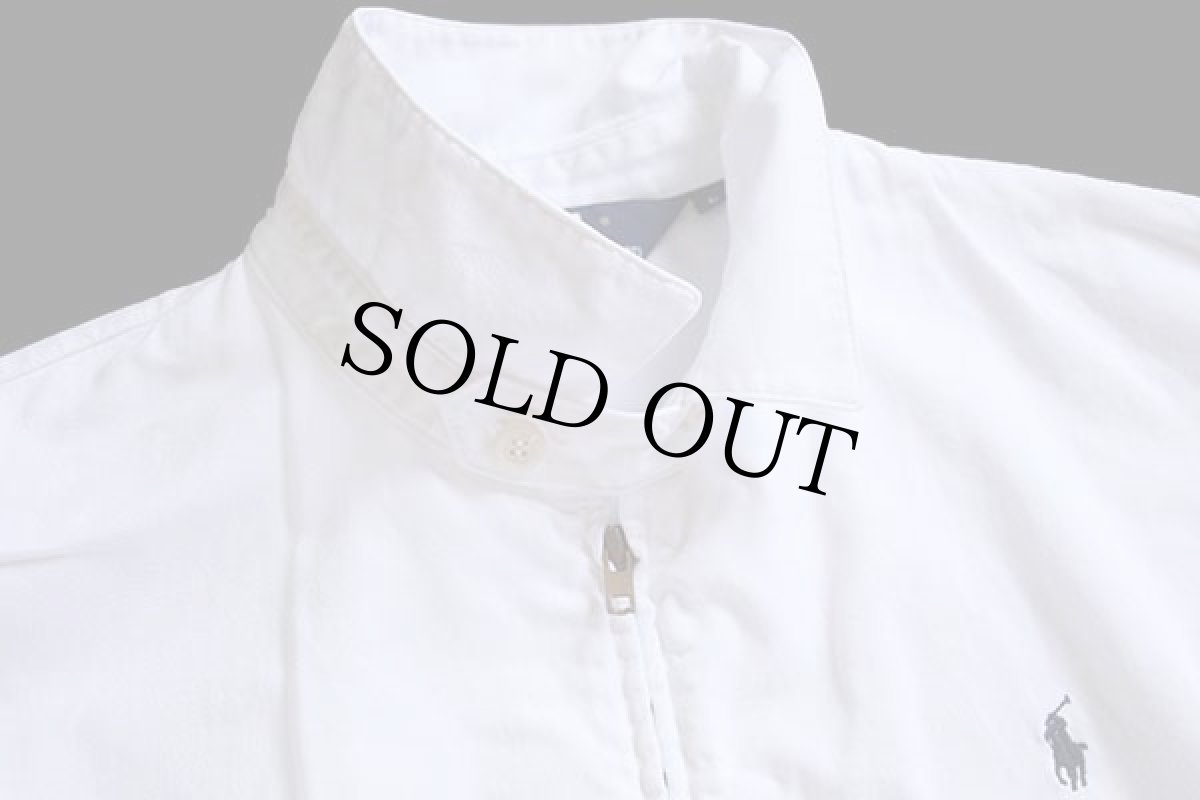 画像3: 90s ポロ ラルフローレン ワンポイント チンスト付き コットンジャケット 白 L (3)