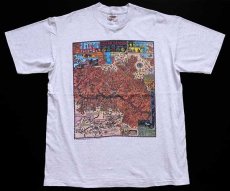 画像2: 90s USA製 GRAND CANYON マップ アート コットンTシャツ 杢ライトグレー XL (2)