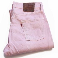 画像1: 00s USA製 Levi'sリーバイス 501 カラーデニムパンツ 後染め ピンク w34 L30 (1)