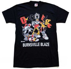 画像2: デッドストック★90s USA製 Warner Bros LOONEY TUNES Over the Edge BURNSVILLE BLAZE コットンTシャツ 黒 M (2)