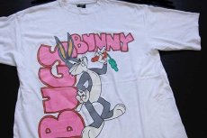 画像1: 90s WARNER BROS BUGS BUNNYバッグスバニー コットンTシャツ 白 XXXL★特大 (1)