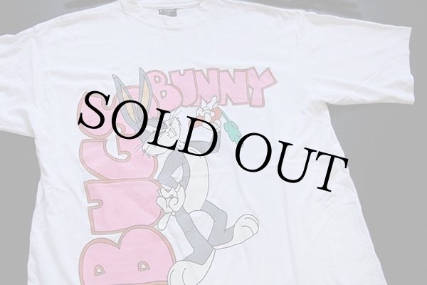 90s WARNER BROS BUGS BUNNYバッグスバニー コットンTシャツ 白