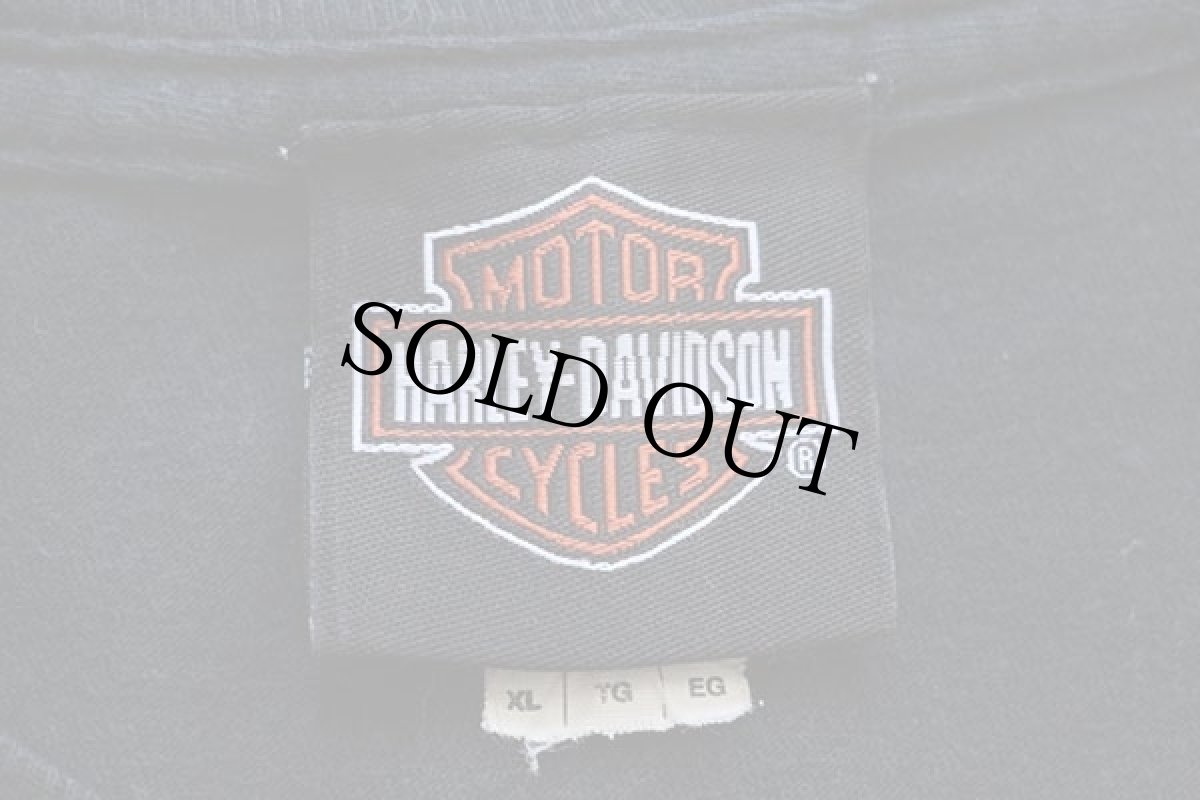 画像6: HARLEY-DAVIDSON ハーレー ダビッドソン Big Sky ウルフ 両面プリント コットンTシャツ 黒 XL (6)