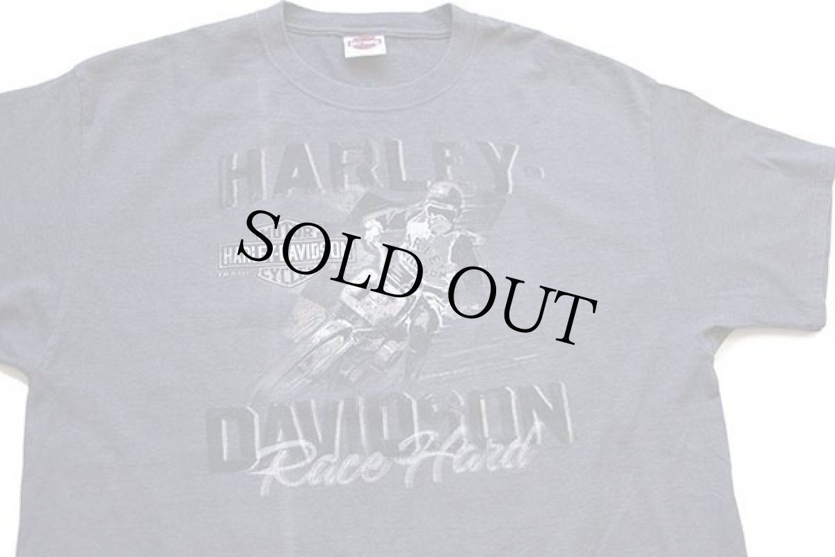 画像1: Hanes HARLEY-DAVIDSON ハーレー ダビッドソン DUDLEY PERKINS ダートトラック 両面プリント Tシャツ グレー XL (1)