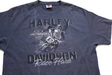 画像1: Hanes HARLEY-DAVIDSON ハーレー ダビッドソン DUDLEY PERKINS ダートトラック 両面プリント Tシャツ グレー XL (1)