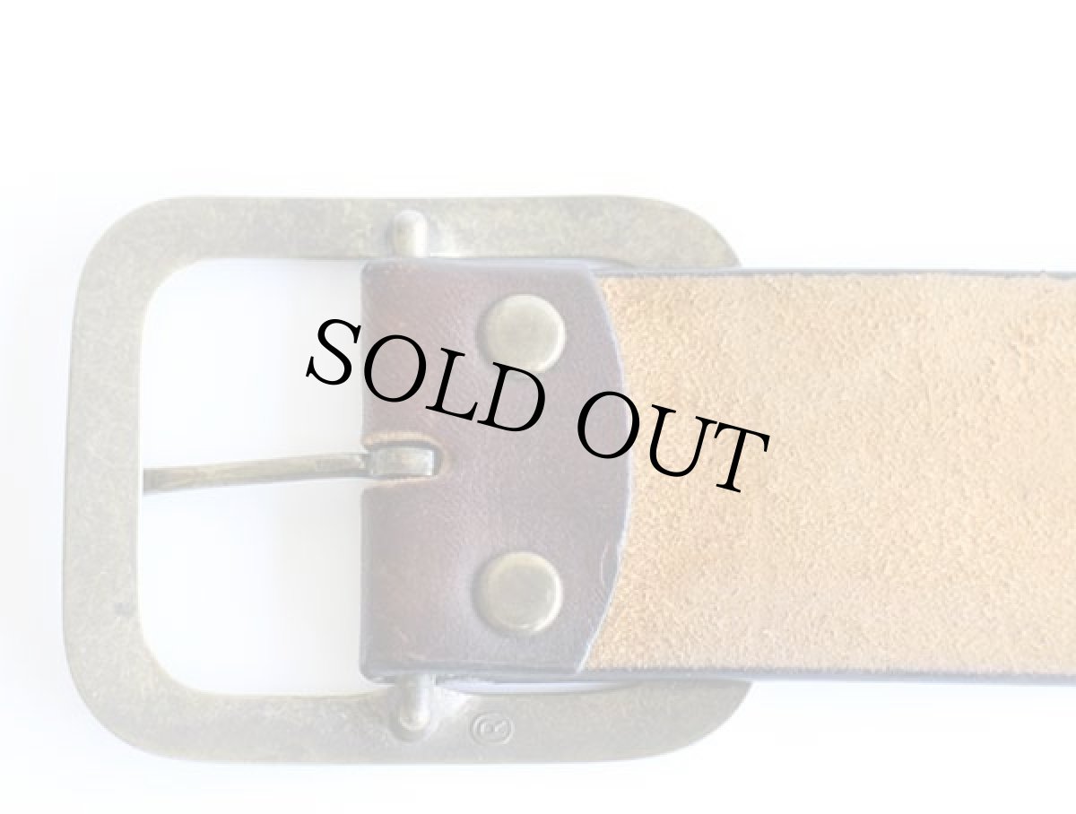 画像3: 70s サボテン 太陽 カービング ペイント レザーベルト 茶 31★1401 (3)