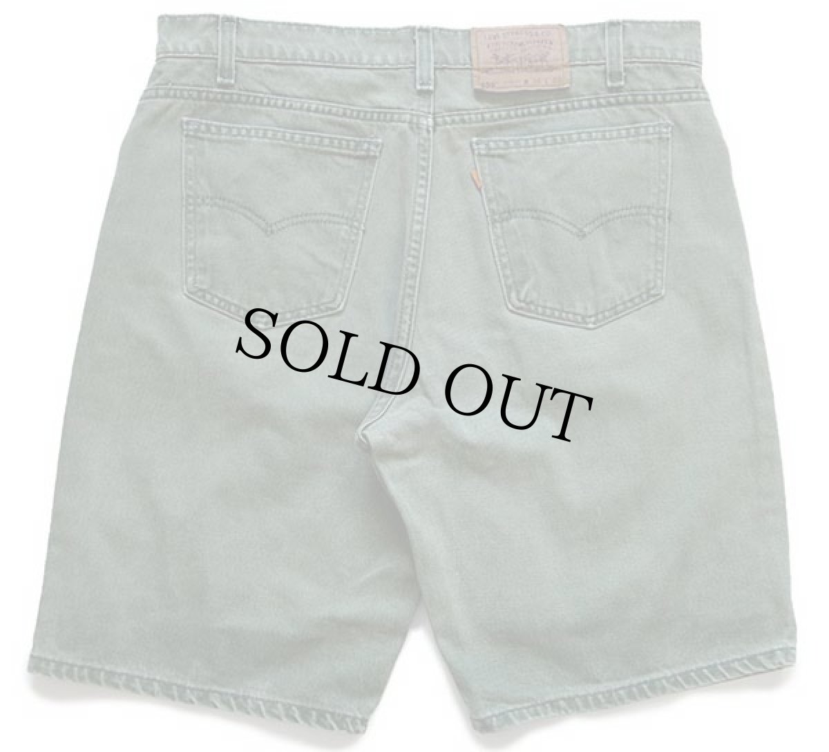 画像2: 90s USA製 Levi'sリーバイス 550 カラーデニム ショートパンツ 緑 w36★ショーツ (2)