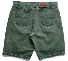 画像2: 90s USA製 Levi'sリーバイス 550 カラーデニム ショートパンツ 緑 w36★ショーツ (2)