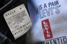 画像4: 90s USA製 Levi'sリーバイス 550 ブラックデニム ショートパンツ w34★ショーツ (4)