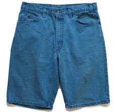 画像1: 90s USA製 Levi'sリーバイス 550 カラーデニム ショートパンツ ターコイズ w32★ショーツ (1)