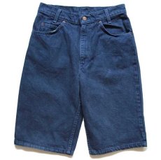 画像1: 90s USA製 Levi'sリーバイス 550 カラーデニム ショートパンツ 後染め 紺 w30★53 ショーツ (1)