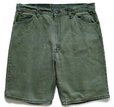 画像1: 90s USA製 Levi'sリーバイス 550 カラーデニム ショートパンツ 緑 w36★ショーツ (1)