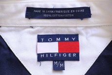 画像4: 90s TOMMY HILFIGERトミーヒルフィガー ワンポイント パネル切り替え プルオーバー コットンシャツ (4)