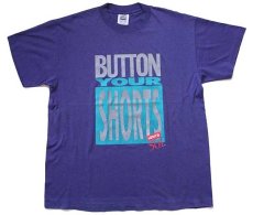 画像2: 90s USA製 Levi'sリーバイス 501 BUTTON YOUR SHORTS Tシャツ 杢パープル L (2)