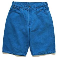 画像1: 90s USA製 Levi'sリーバイス 560 カラーデニム ショートパンツ オーシャンブルー w33★ショーツ (1)