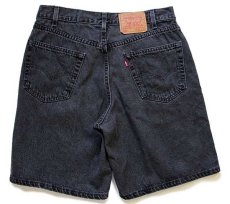 画像2: 90s USA製 Levi'sリーバイス 550 ブラックデニム ショートパンツ w34★ショーツ (2)