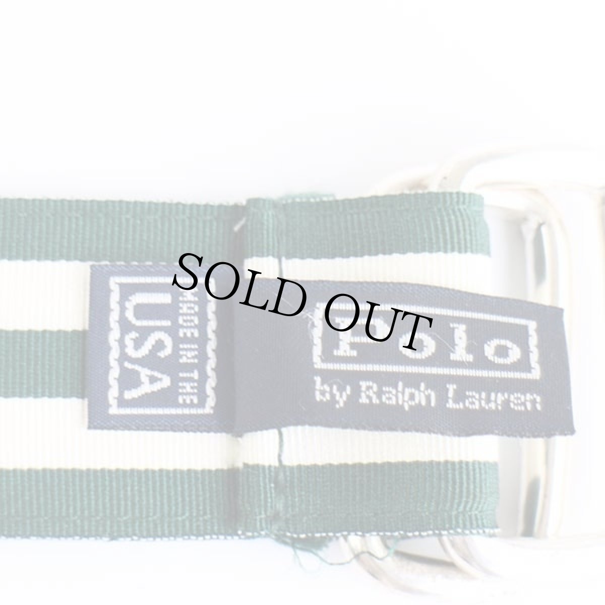 画像3: 90s USA製 ポロ ラルフローレン ストライプ ナイロン リングベルト 緑×白★1428 (3)