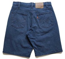 画像2: 90s USA製 Levi'sリーバイス 550 カラーデニム ショートパンツ 後染め 紺 w31★ショーツ (2)