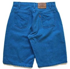 画像2: 90s USA製 Levi'sリーバイス 560 カラーデニム ショートパンツ オーシャンブルー w33★ショーツ (2)