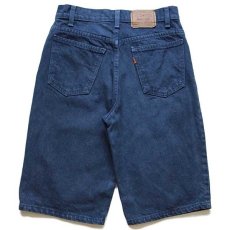 画像2: 90s USA製 Levi'sリーバイス 550 カラーデニム ショートパンツ 後染め 紺 w30★53 ショーツ (2)