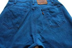 画像3: 90s USA製 Levi'sリーバイス 560 カラーデニム ショートパンツ オーシャンブルー w33★ショーツ (3)