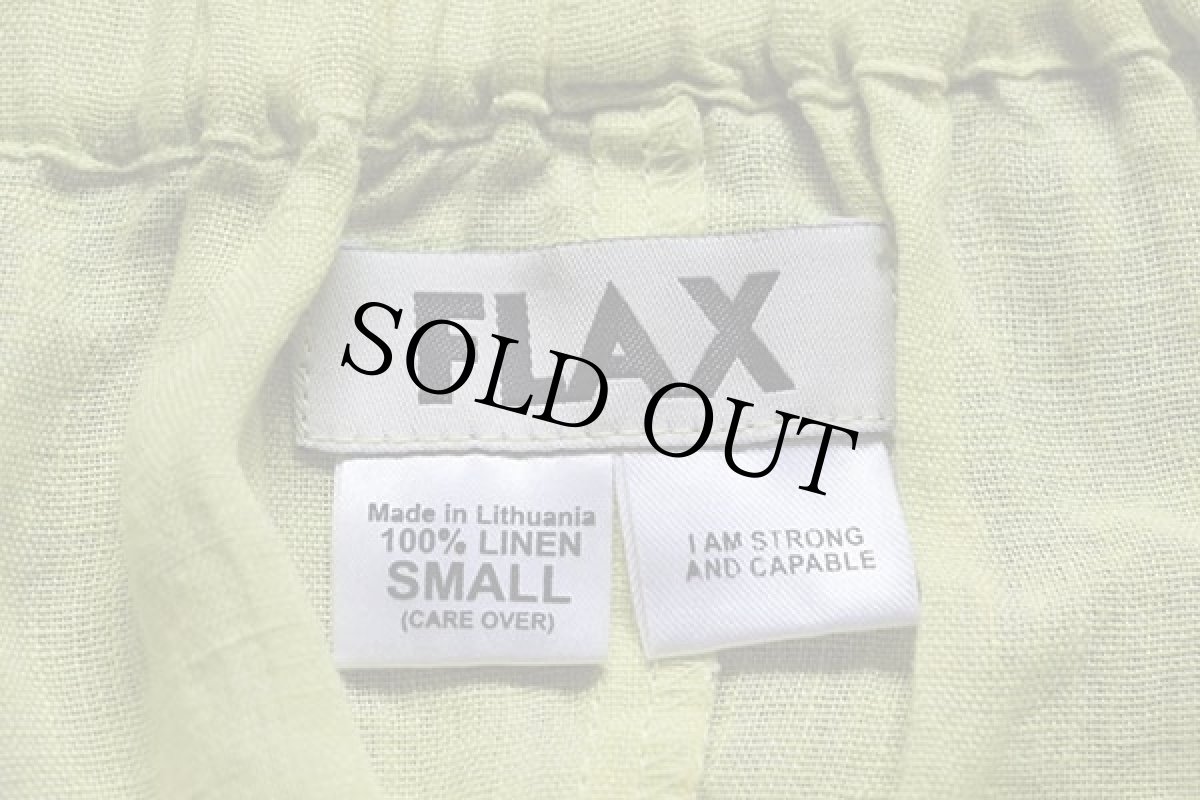 画像4: 90s リトアニア製 FLAX 無地 マキシ丈 リネン スカート 薄黄 S (4)