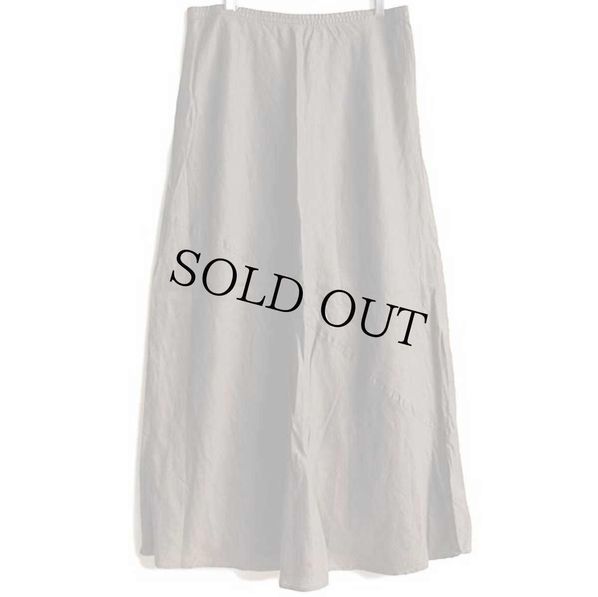 画像2: SAKS FIFTH AVENUE THREADS 無地 マキシ丈 リネン フレアスカート オリーブドラブ 10 (2)