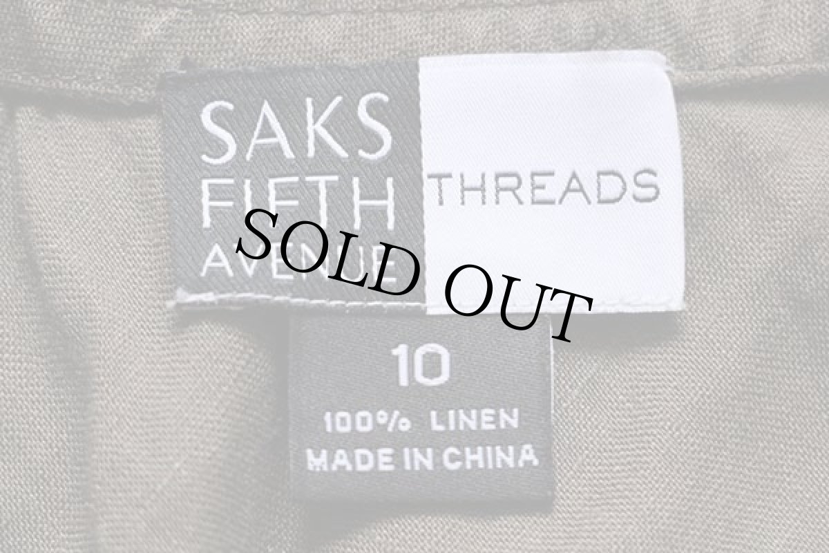 画像4: SAKS FIFTH AVENUE THREADS 無地 マキシ丈 リネン フレアスカート オリーブドラブ 10 (4)