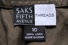 画像4: SAKS FIFTH AVENUE THREADS 無地 マキシ丈 リネン フレアスカート オリーブドラブ 10 (4)