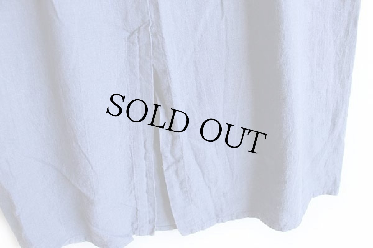 画像5: 90s リトアニア製 FLAX 無地 マキシ丈 リネン スカート ブルーグレー M (5)