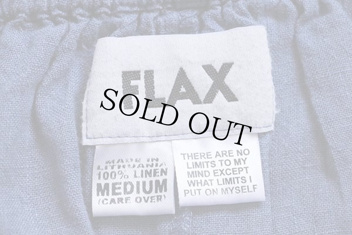 画像4: 90s リトアニア製 FLAX 無地 マキシ丈 リネン スカート ブルーグレー M (4)