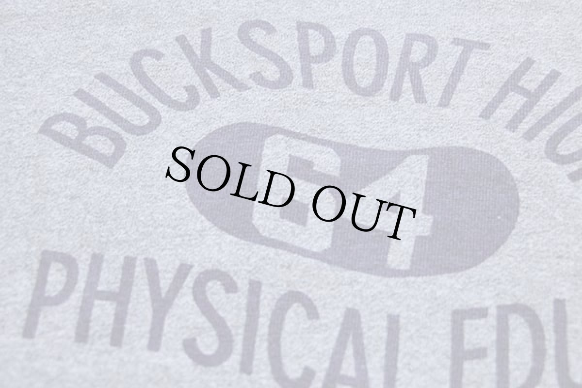 画像4: 70s USA製 Championチャンピオン BUCKSPORT HIGH 64 三段中抜き 染み込みプリント 88/12 Tシャツ 杢グレー M (4)