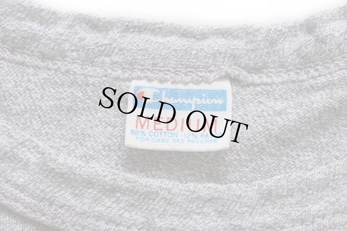 画像5: 70s USA製 Championチャンピオン BRECK SCHOOL ATHLETIC DEPT. 染み込みプリント 88/12 Tシャツ 杢グレー M (5)