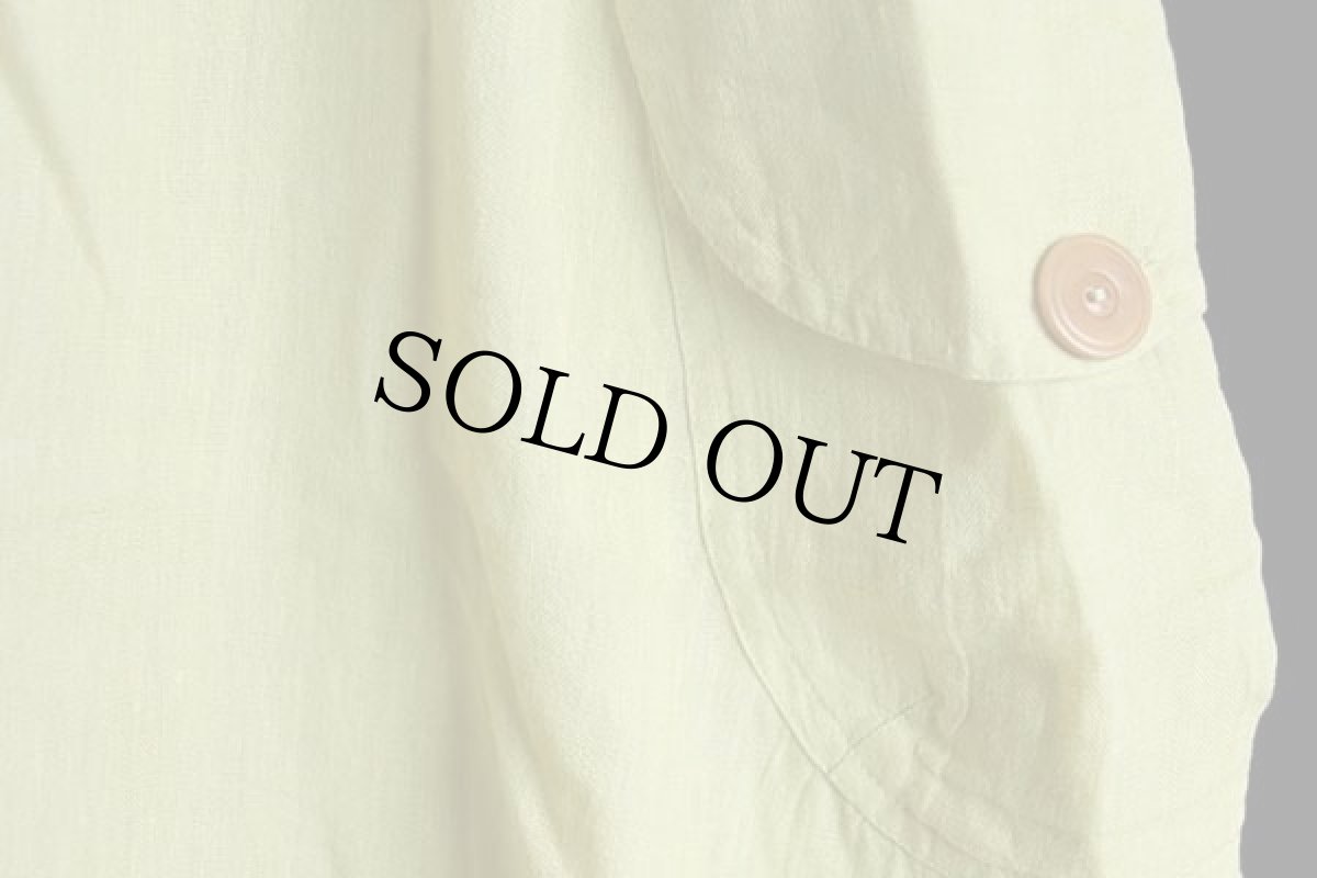 画像5: 90s リトアニア製 FLAX 無地 マキシ丈 リネン スカート 薄黄 S (5)