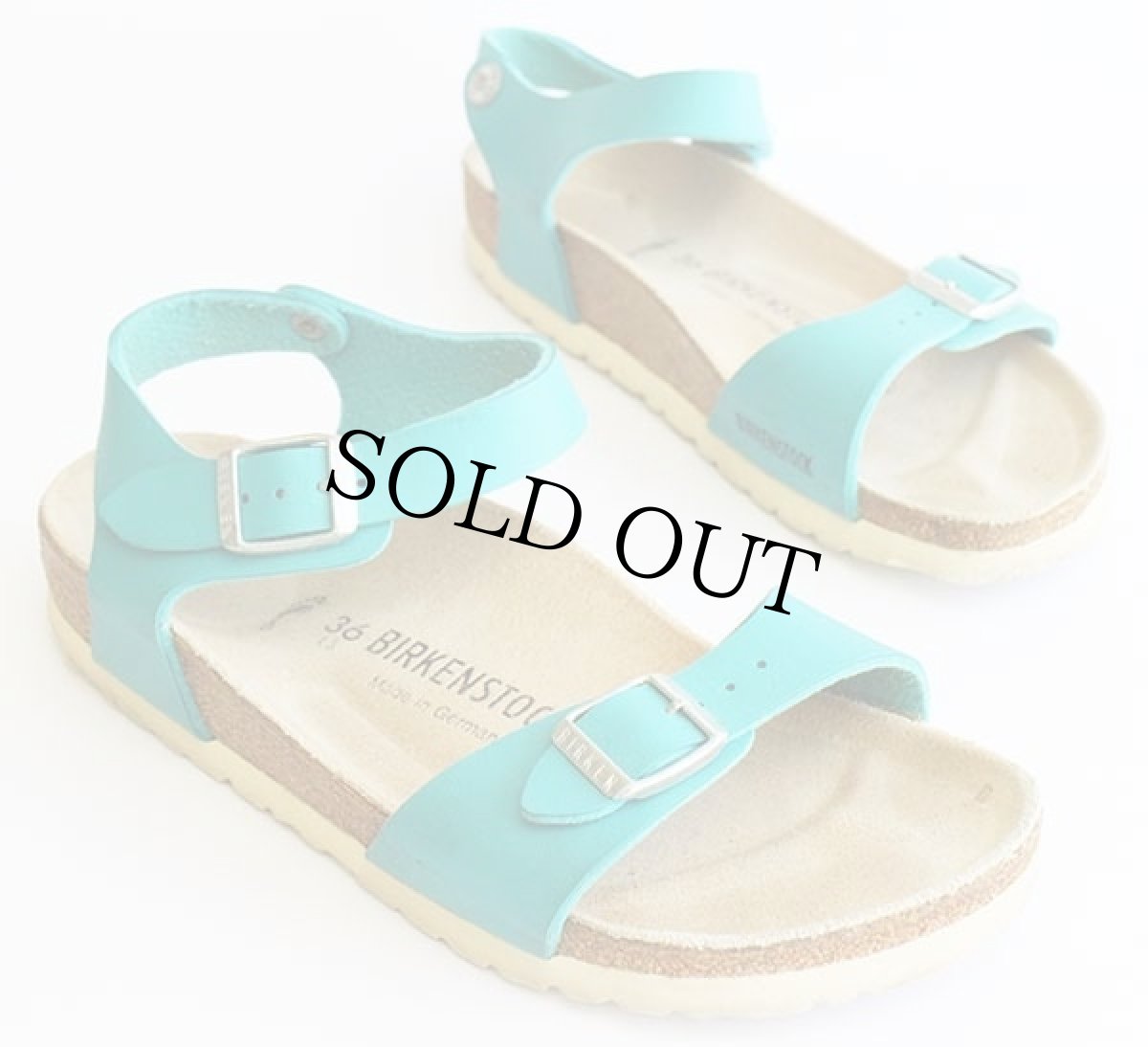 画像1: ドイツ製 BIRKENSTOCKビルケンシュトック Brasilブラジル ターコイズ 36★サンダル (1)