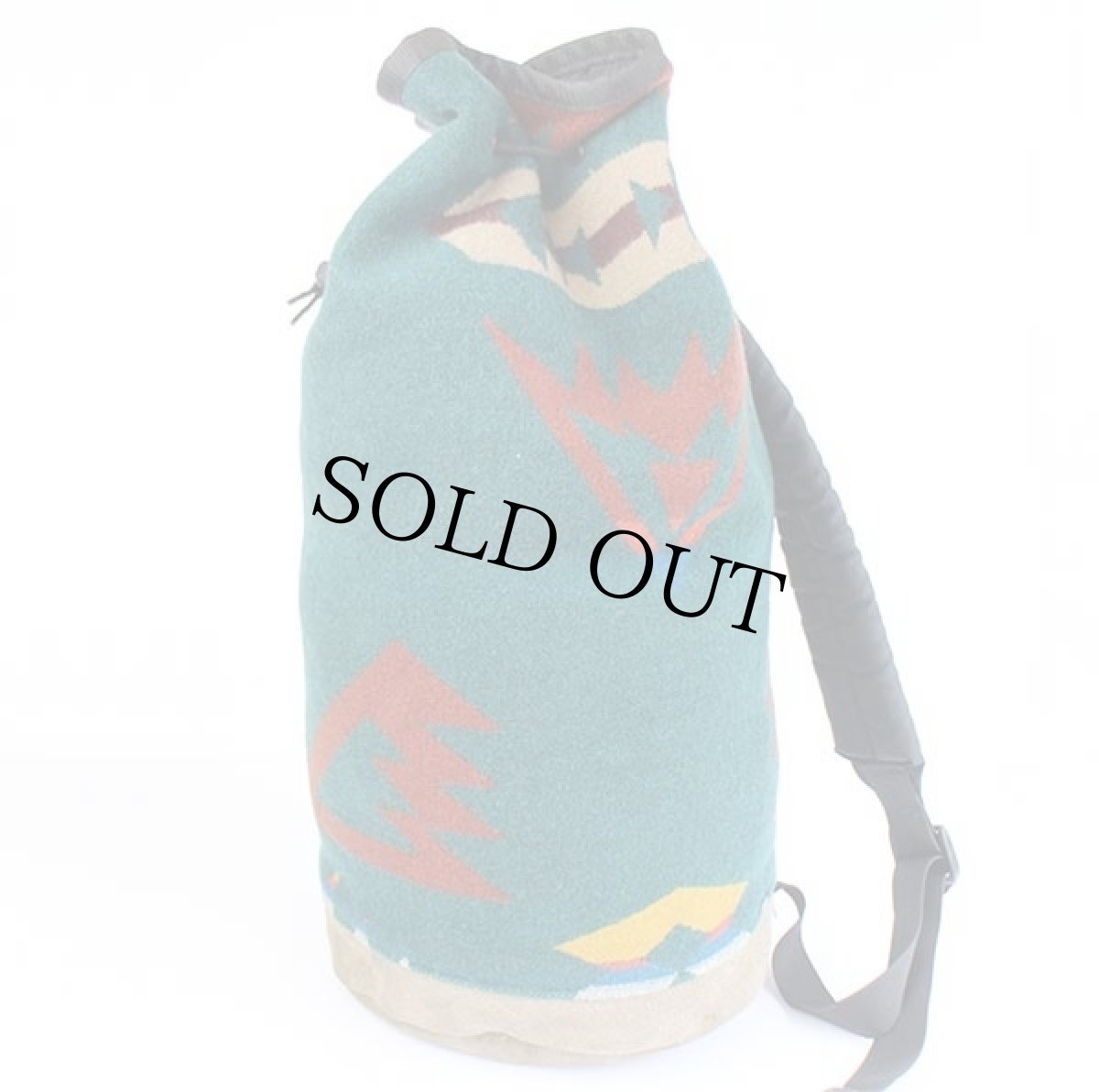 画像2: 80s USA製 PENDLETONペンドルトン ネイティブ柄 ボトムレザー ウール ブランケット ワンショルダーバッグ (2)