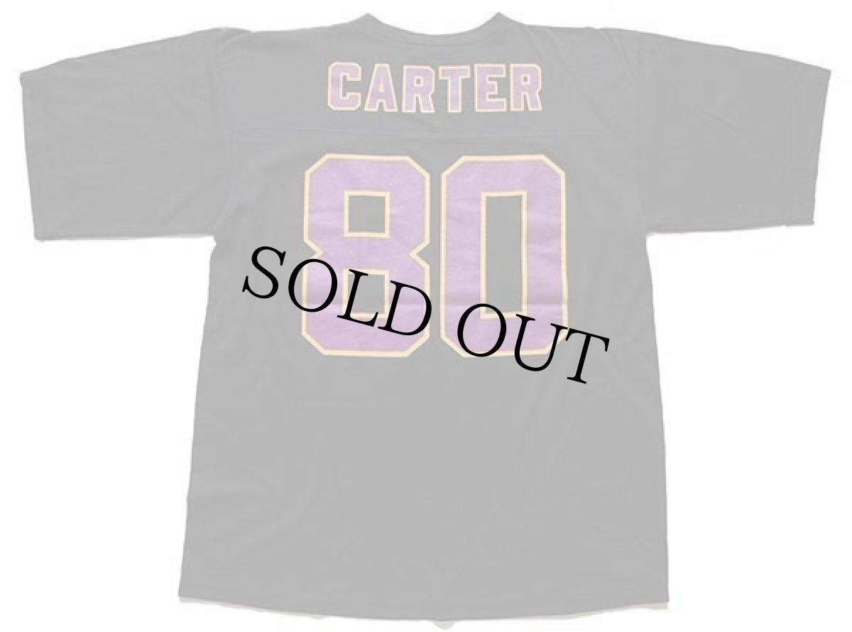 画像2: 80s USA製 LOGO7 CARTER 80 ナンバリング Vネック フットボールTシャツ 黒 M (2)