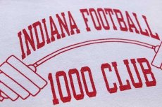 画像3: 80s USA製 Championチャンピオン INDIANA FOOTBALL 1000 CLUB バーベル 染み込みプリント コットンTシャツ 白 XL (3)