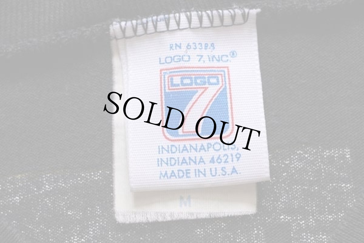 画像4: 80s USA製 LOGO7 CARTER 80 ナンバリング Vネック フットボールTシャツ 黒 M (4)