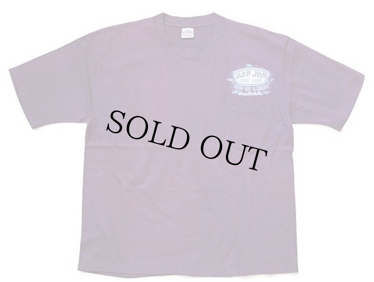 画像2: 80s USA製 RON JON SURF SHOP ジュゴン 両面プリント コットン ポケットTシャツ カスタム 紫 L (2)