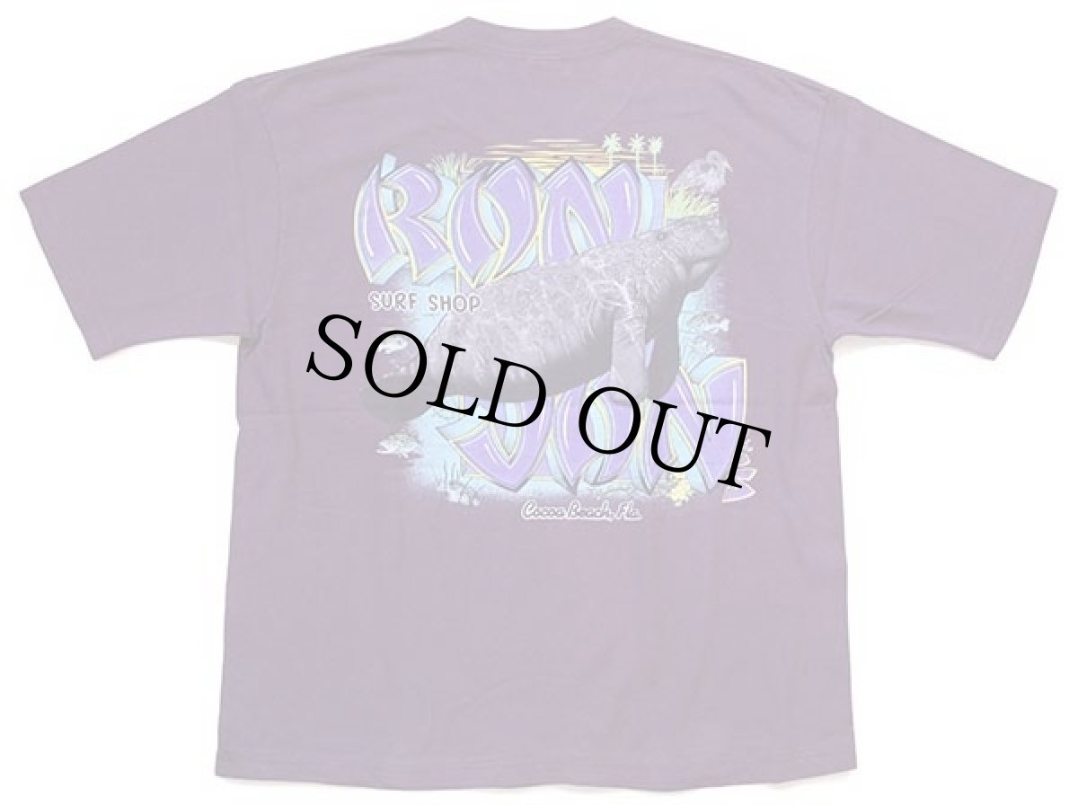 画像3: 80s USA製 RON JON SURF SHOP ジュゴン 両面プリント コットン ポケットTシャツ カスタム 紫 L (3)
