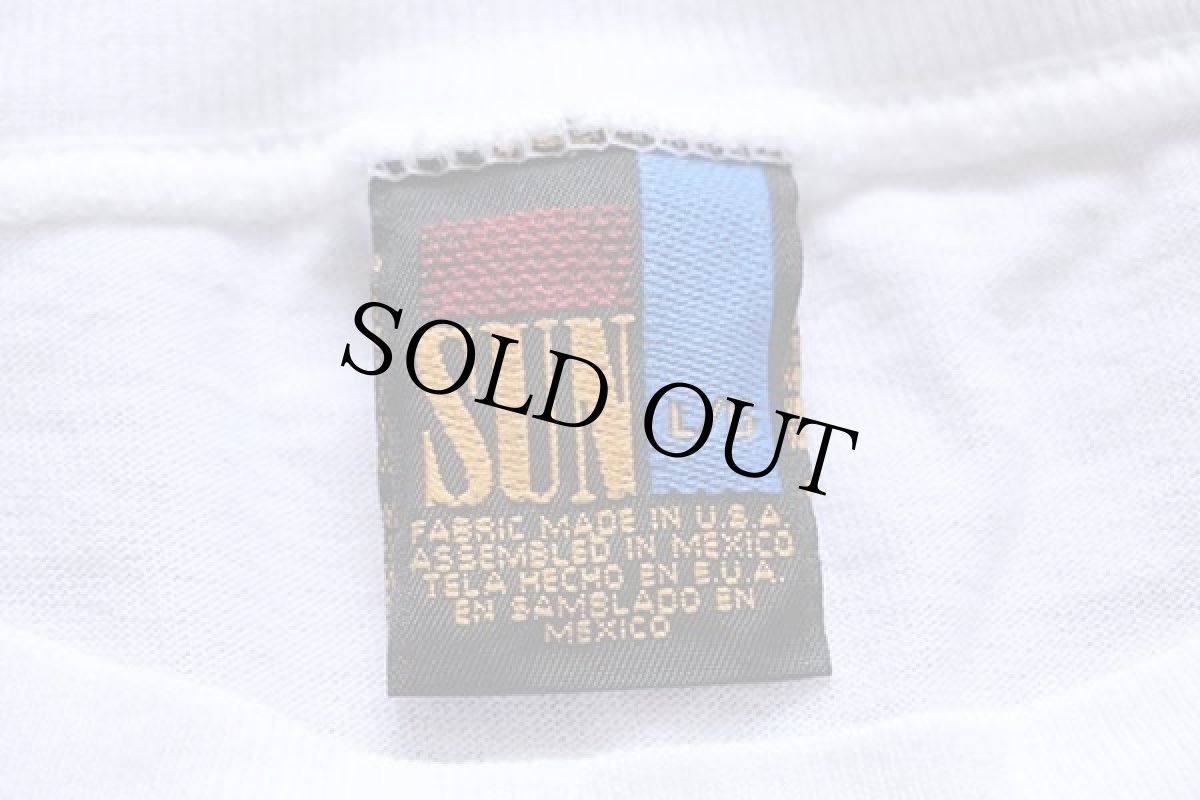 画像5:  デッドストック★90s USA製 NHL ST.LOUIS BLUES タズマニアンデビル 両面 染み込みプリント コットンTシャツ 白 L (5)