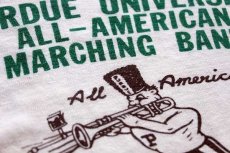 画像3: 70s WILTON PURDUE UNIVERSITY ALL-AMERICAN MARCHING BAND 染み込みプリント コットンTシャツ 白 L (3)